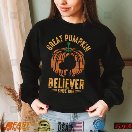 Peanuts Great Pumpkin Believer Since 1966 Charlie Brown Halloween Shirt