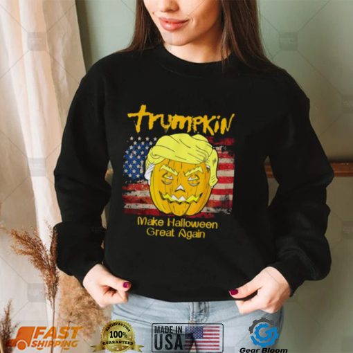 Pretty Trumpkin Funny Trump Halloween T Shirts US Vintage Flag MAGA