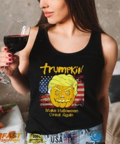 Pretty Trumpkin Funny Trump Halloween T Shirts US Vintage Flag MAGA