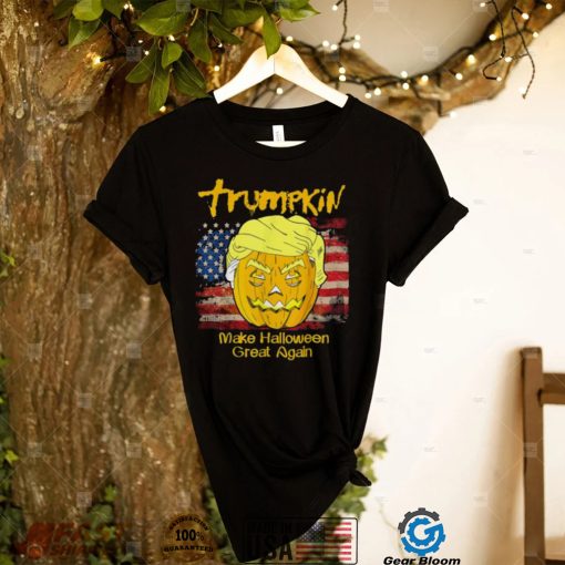 Pretty Trumpkin Funny Trump Halloween T Shirts US Vintage Flag MAGA