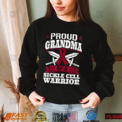 Proud Grandma Of A Sickle Cell Warrior SCD Awareness Ribbon T Shirt