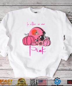 Pumpkin Cleveland Browns T Shirt In October We Wear Pink Breast Cancer Awareness