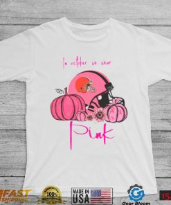 Pumpkin Cleveland Browns T Shirt In October We Wear Pink Breast Cancer Awareness