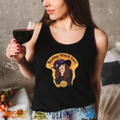 Resting Witch Face Pumpkin Jack O Lantern Fall Halloween Shirt