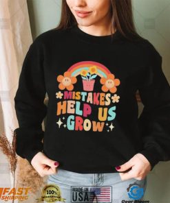 Retro Groovy Teacher Mindset Positive, Mistakes Help Us Grow Shirt