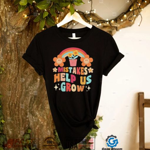 Retro Groovy Teacher Mindset Positive, Mistakes Help Us Grow Shirt