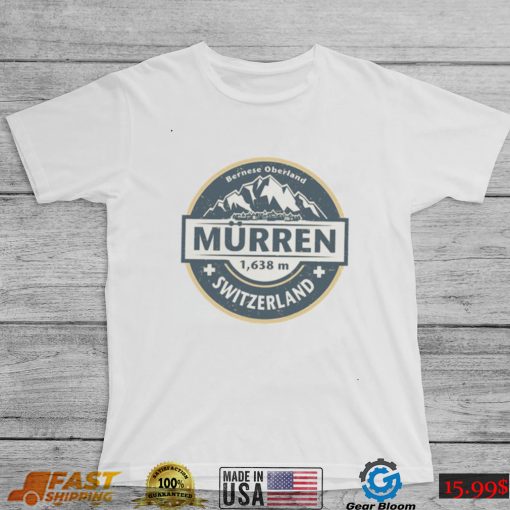 Retro Logo Murren Switzerland Design Unisex T Shirt