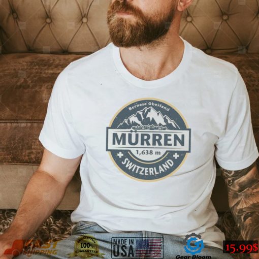 Retro Logo Murren Switzerland Design Unisex T Shirt