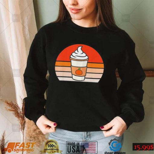 Retro Sunset Cute Pumpkin Spice Latte T Shirt