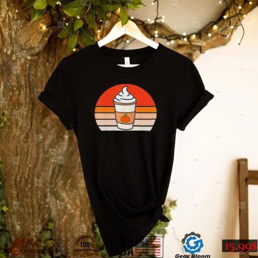 Retro Sunset Cute Pumpkin Spice Latte T Shirt