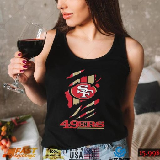 San Francisco 49ers T shirt San Francisco 49ers Scratch Nfl Long Sleeve, Ladies Tee