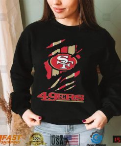 San Francisco 49ers T shirt San Francisco 49ers Scratch Nfl Long Sleeve, Ladies Tee