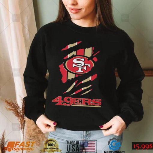 San Francisco 49ers T shirt San Francisco 49ers Scratch Nfl Long Sleeve, Ladies Tee