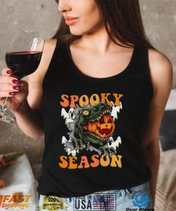 Scary Dinosaur Pumpkin Spooky Season Happy Halloween Shirt