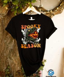 Scary Dinosaur Pumpkin Spooky Season Happy Halloween Shirt