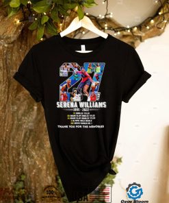 Serena Williams 27 years 1995 2022 signature thank you for the memories shirt