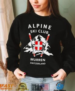 Skiiing Murren Skiers Alps Switzerland Unisex Sweatshirt