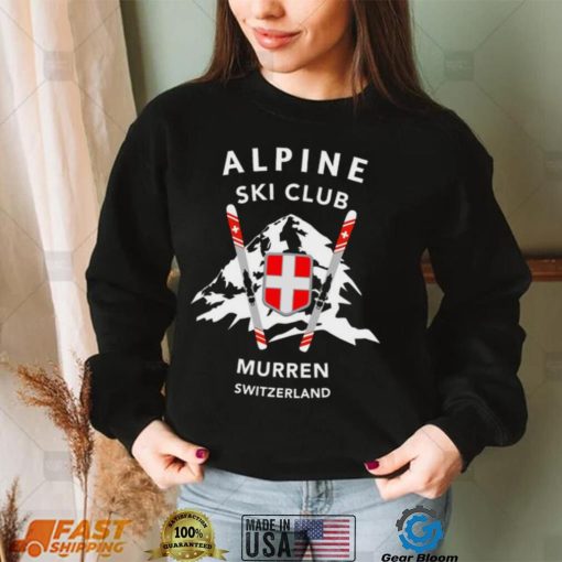 Skiiing Murren Skiers Alps Switzerland Unisex Sweatshirt