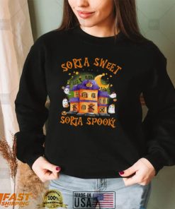 Sorta Sweet Sorta Spooky Watercolor Haunted House Shirt