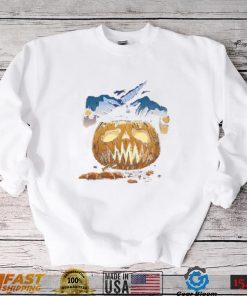 Spooky Halloween With Sad Pumpkin Face Halloween Pumpkin T shirt