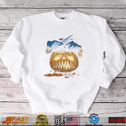 Spooky Halloween With Sad Pumpkin Face Halloween Pumpkin T shirt