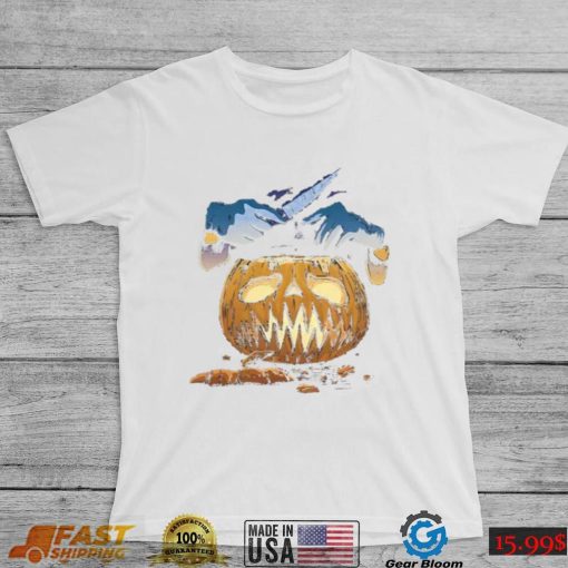 Spooky Halloween With Sad Pumpkin Face Halloween Pumpkin T shirt