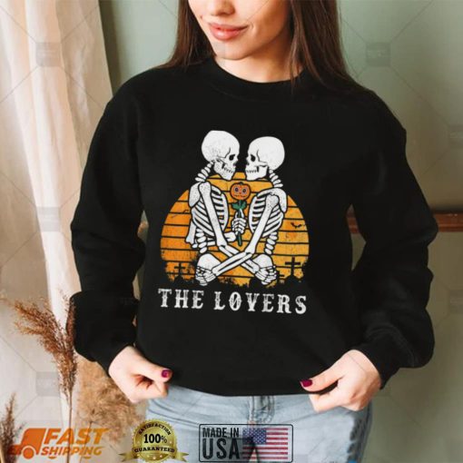 The Lovers Skeleton Horror Pumpkin Halloween Shirt
