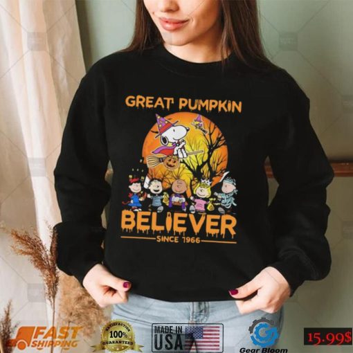 The Peanuts Snoopy Great Pumpkin Believer Since 1966 Charlie Brown Halloween Shirt