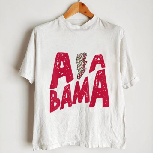 The State of Alabama Pride Fun Football Lightning Bolt AL T Shirt