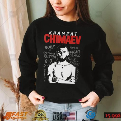 The Wolf Borz Destroy Khamzat Chimaev T shirt Long Sleeve, Ladies Tee