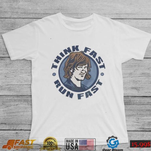 Think fast run fast Gogiants New York Giants Eli Manning t shirt