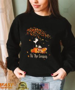 Tis The Season Pumpkin Spice Fall Halloween Cat Shirt