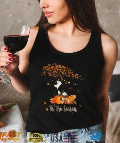 Tis The Season Pumpkin Spice Fall Halloween Cat Shirt