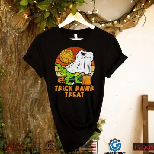 Trick Rawr Treat Ghost Dinosaur Halloween Shirt