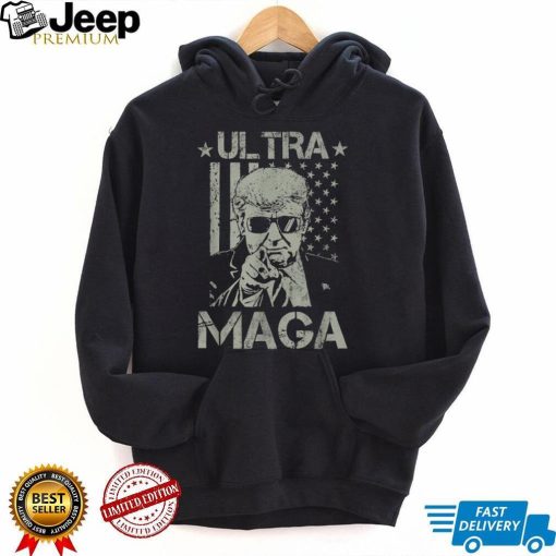 Ultra Maga Proud Anti Biden US Flag Pro Trump 2024 Election T Shirt