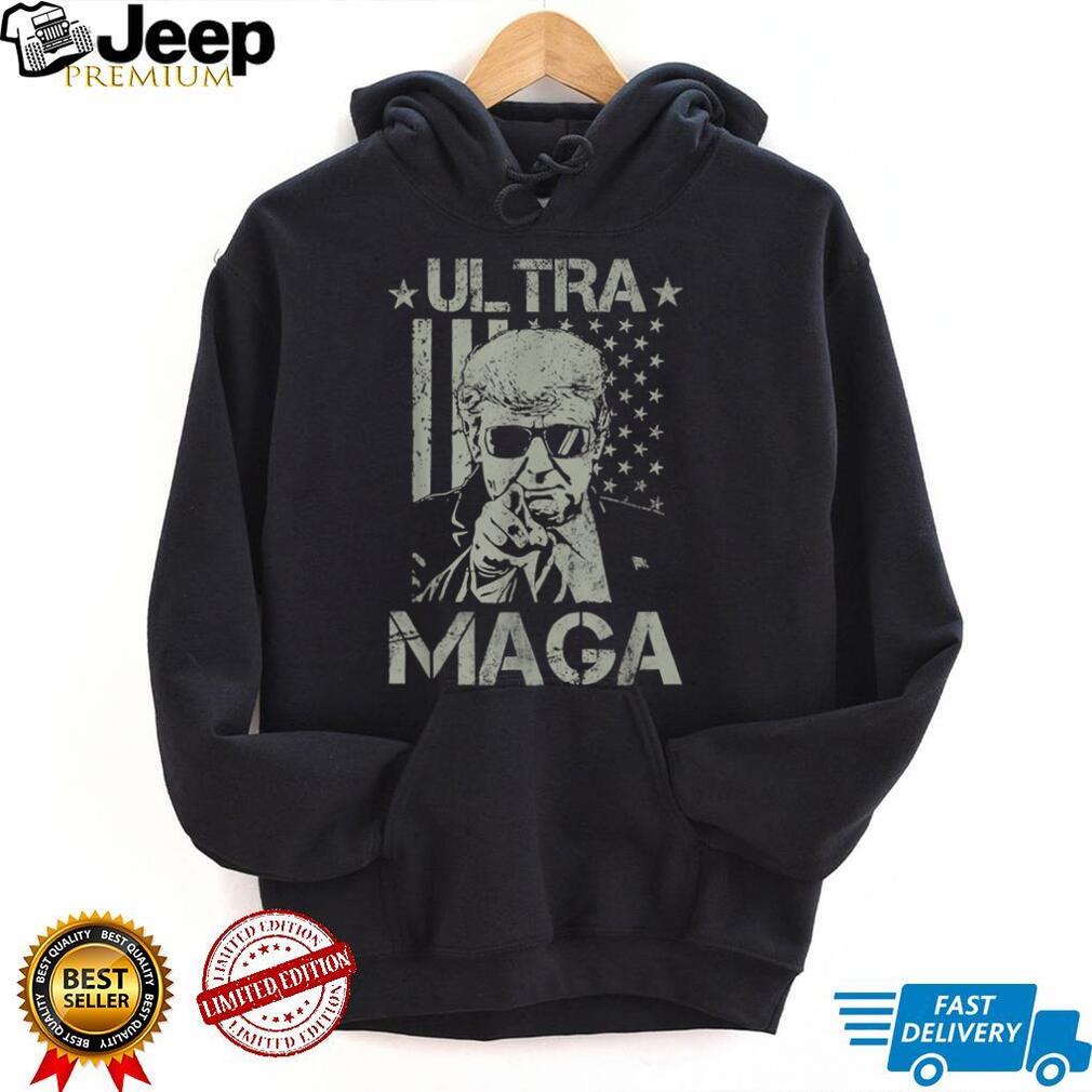 Ultra Maga Proud Anti Biden US Flag Pro Trump 2024 Election T Shirt