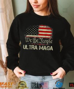 Ultra Maga Proud Pro Trump 2024 Funny Republican USA Flag T Shirt