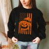 Skeleton Face Hat Retro Sunset Halloween Shirt