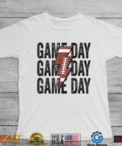 Vintage Game Day Football Lightning Bolt Funny Team Sport T Shirt