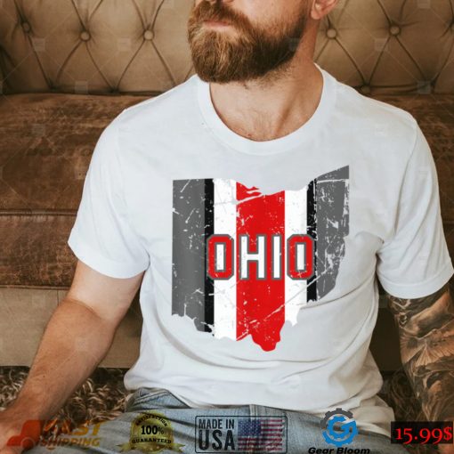 Vintage OHIO Shirt Ohio State Map Women Men Gift T Shirt