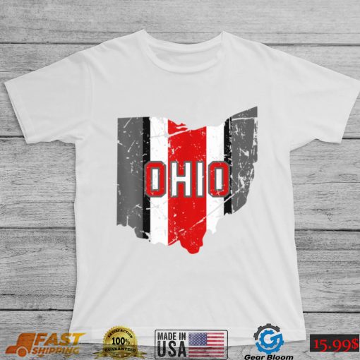 Vintage OHIO Shirt Ohio State Map Women Men Gift T Shirt