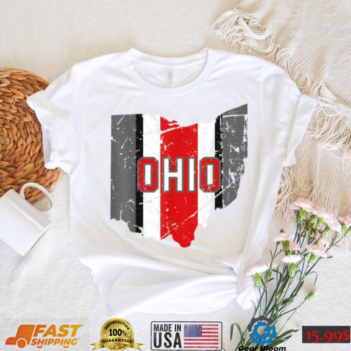 Vintage OHIO Shirt Ohio State Map Women Men Gift T Shirt