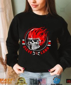 Vintage Washed Cleveland Football Skull Cleveland Browns T Shirt