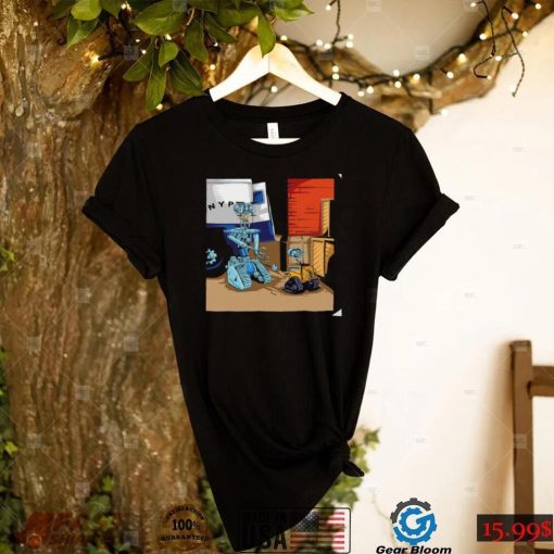 Wall E and Short Circuit robot cartoon shirt