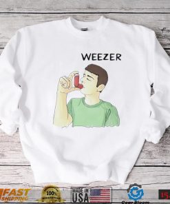 Weezer man using inhaler funny T shirt