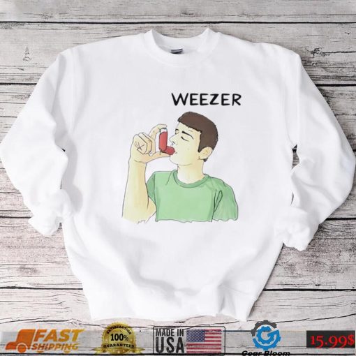 Weezer man using inhaler funny T shirt