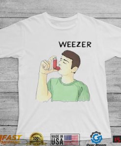 Weezer man using inhaler funny T shirt