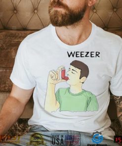 Weezer man using inhaler funny T shirt