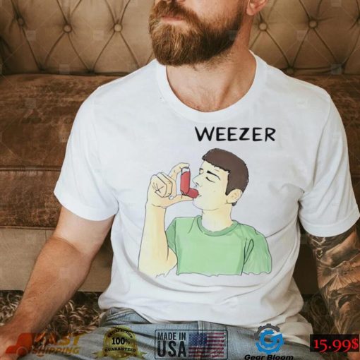 Weezer man using inhaler funny T shirt