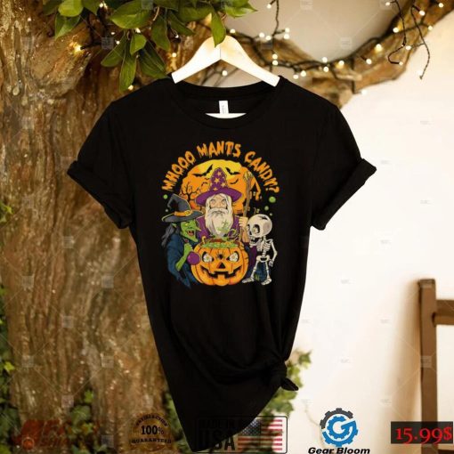 Whooo Wants Candy Witch Wizard Halloween Shirt